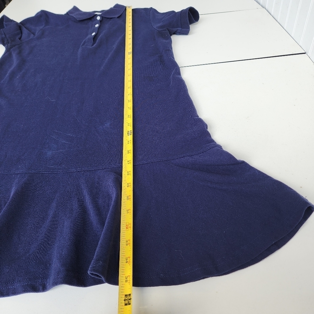 Cynthia Rowley Polo Shirt Dress Navy Blue Pockets Preppy Golf Tennis Cotton Sz M - Picture 9 of 9